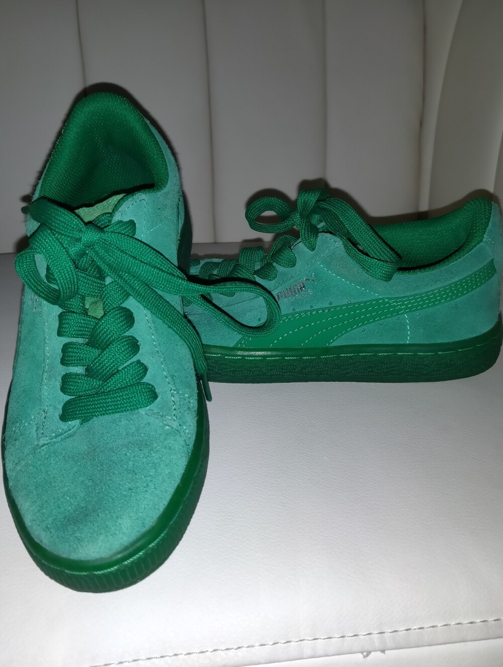 Puma Green Suede Trainer Youth 4